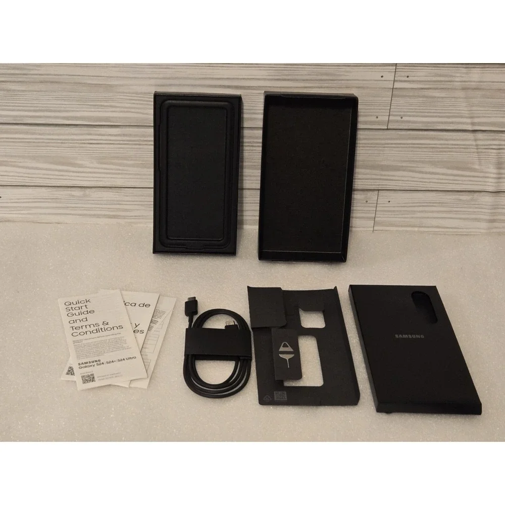 Samsung Galaxy S24 Empty Box With Genuine USB-C Cable And Inserts Black